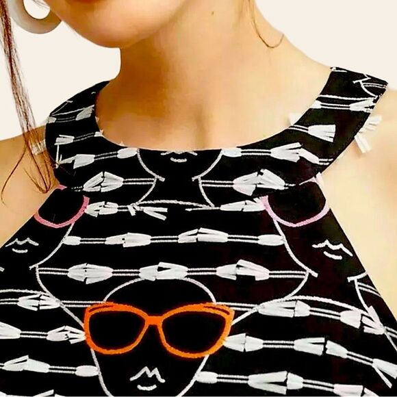 Anthropologie Dress Hutch Face Sunglass Print Dress Size XS BLOGGER FAVORITE - Picture 3 of 14
